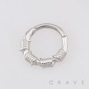 POLISHED BARB WIRE COIL WRAP SEPTUM CLICKER RING 316L SURGICAL STEEL